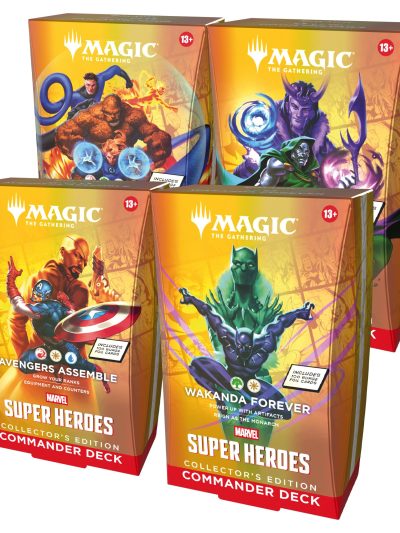 Magic: The Gathering | Marvel Super Heroes Collector’s Edition Commander Deck Bundle - Includes All 4 Surge Foil Decks (Avengers Assemble, Wakanda Forever, The Fantastic Four, Doom Prevails)