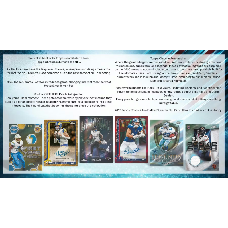 2025 Topps Chrome Football Jumbo Hobby Box - Image 3