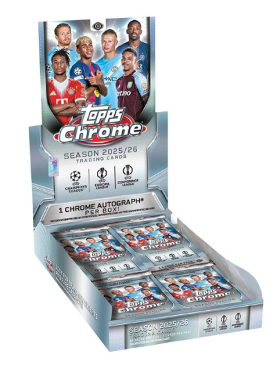 2025/26 Topps Chrome UEFA Club Competitions Soccer Hobby 12 Box Case